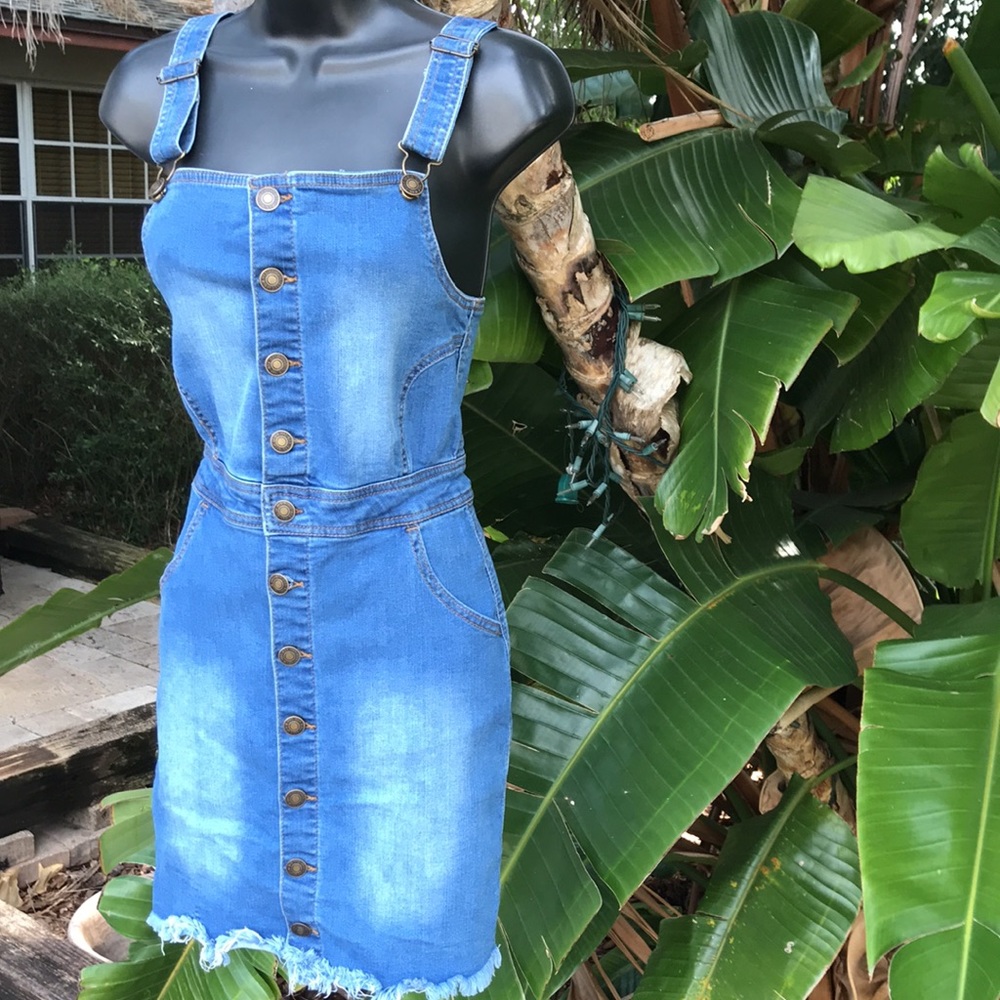 Wax jeans denim overall dress.